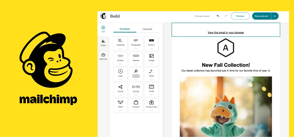 Email Marketing Software Mailchimp used for AI marketing services for small businesses a screenshot of a Email Marketing Software Mailchimp, which can be used for ai marketing for small businesses
