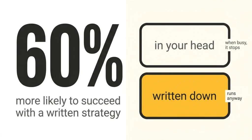 Businesses with a written content strategy are 60 percent more likely to succeed than those keeping it in their head