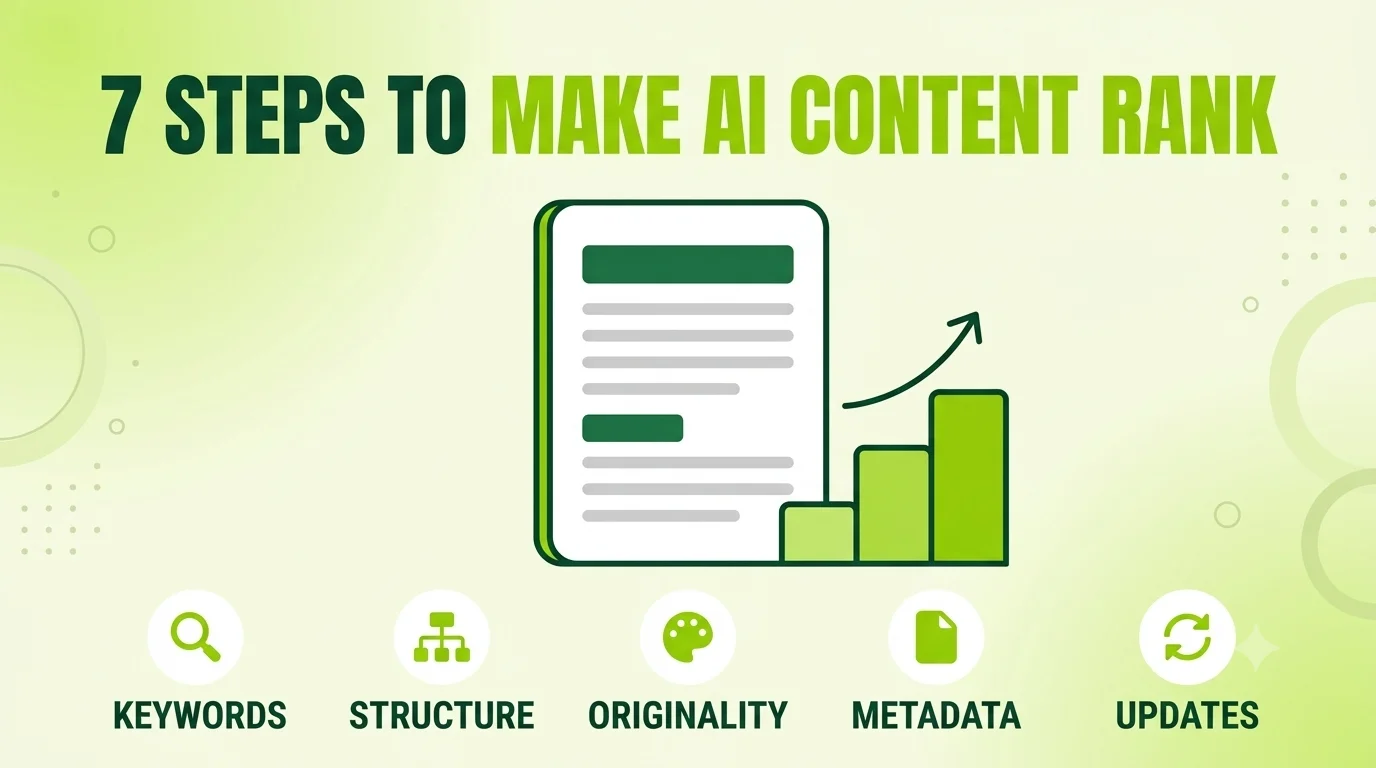 A structured piece of content climbing the rankings through keywords, structure, originality, metadata and updates