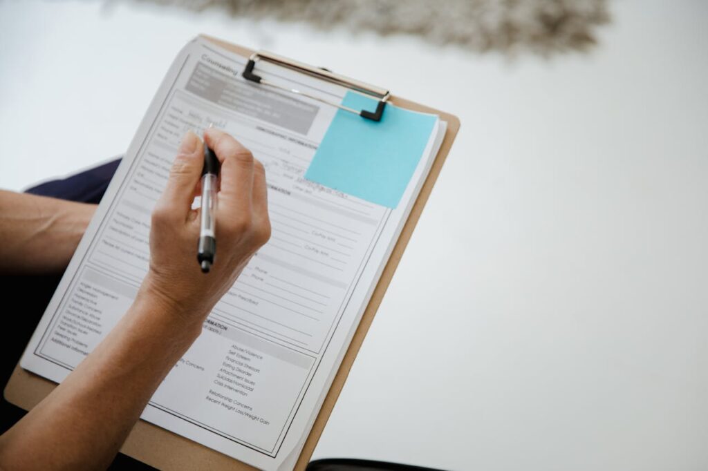 A survey form being filled out on a tablet for data driven marketing guide