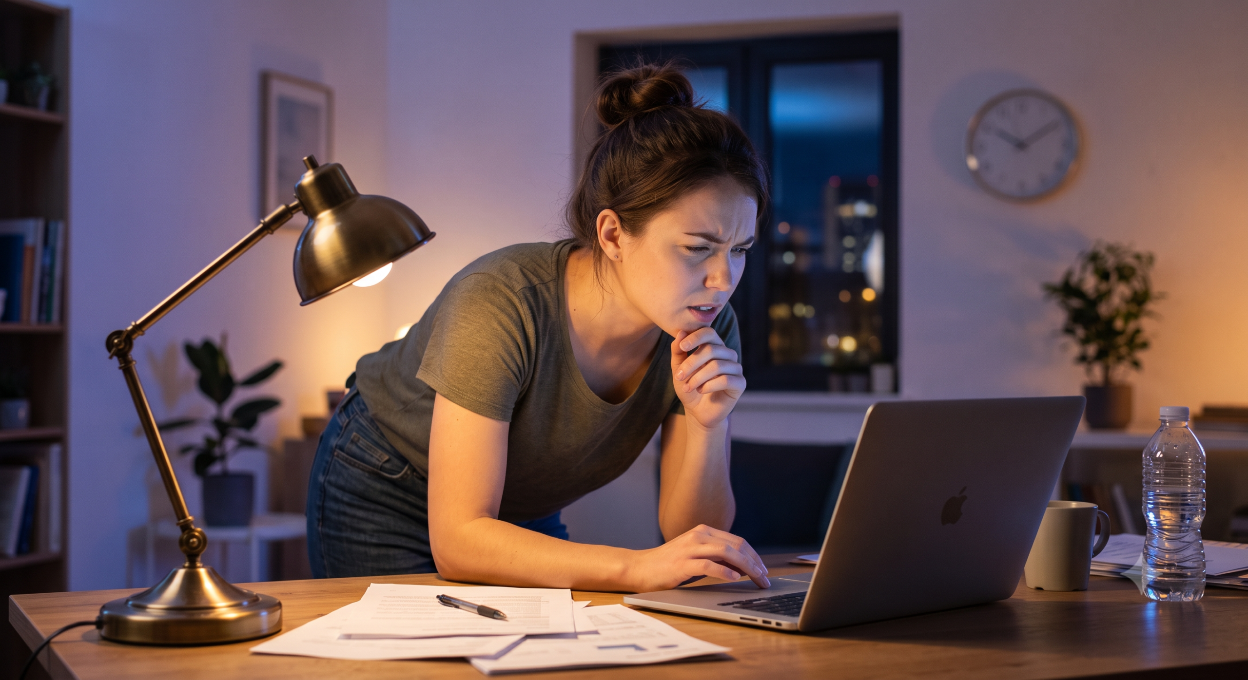 Small business owner checking their landing page